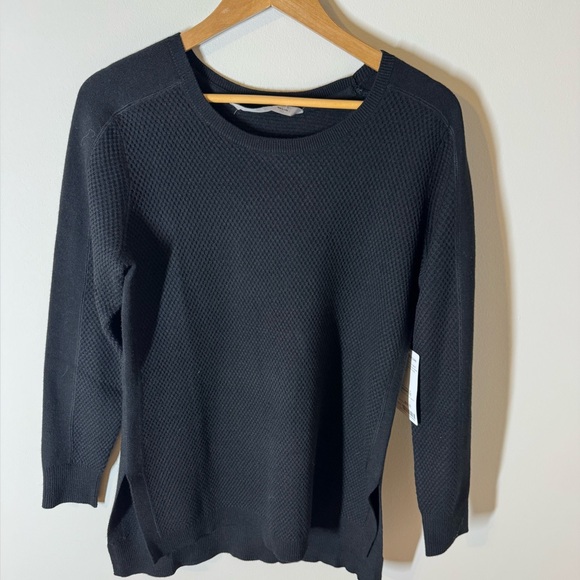 NWT Athleta Black Thermal Honeycomb Sweater M - Picture 2 of 6